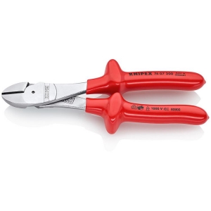 Knipex 74 07 200 Diagonal Cutter high-leverage chrome-plated 200mm dipped Insula